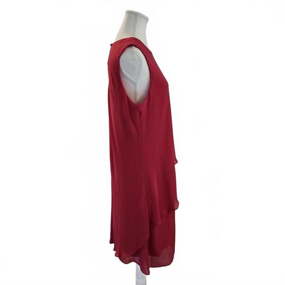 Scarlett Women's Red Layered Sleeveless Dress Size 14 - Picture 4 of 9